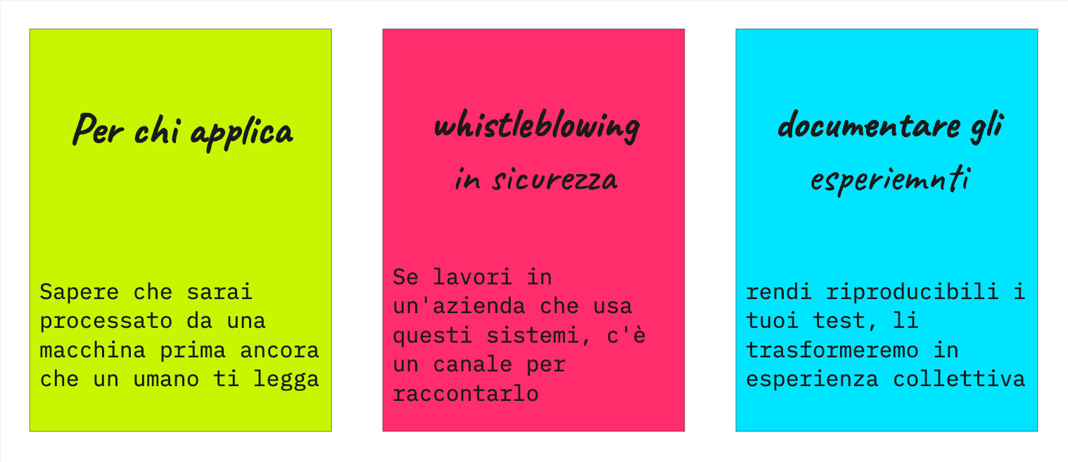 Tre documenti, tre guide, tre interlocutrici
